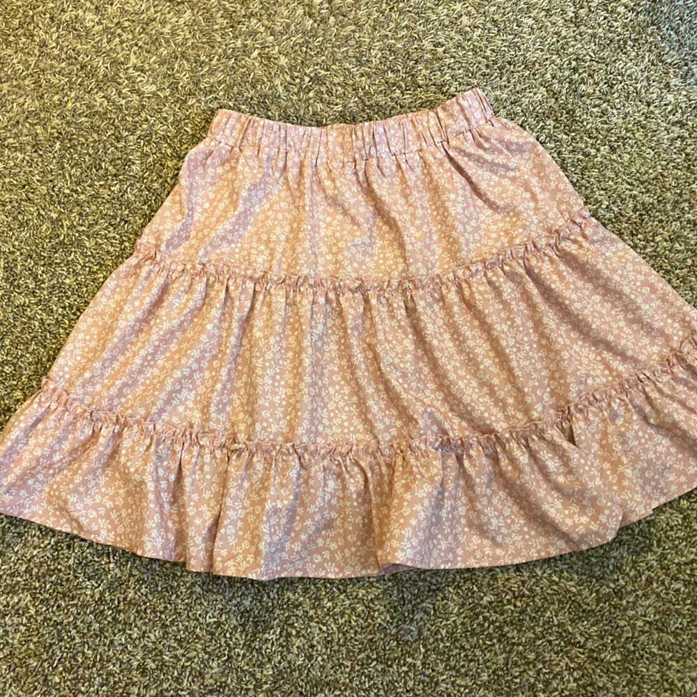 Pink floral skirt